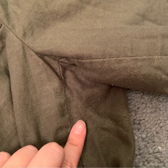 J. CREW FACTORY OLIVE GREEN LINEN DRAWSTRING STRAIGHT ANKLE PANTS - SIZE… - Picture 10 of 14